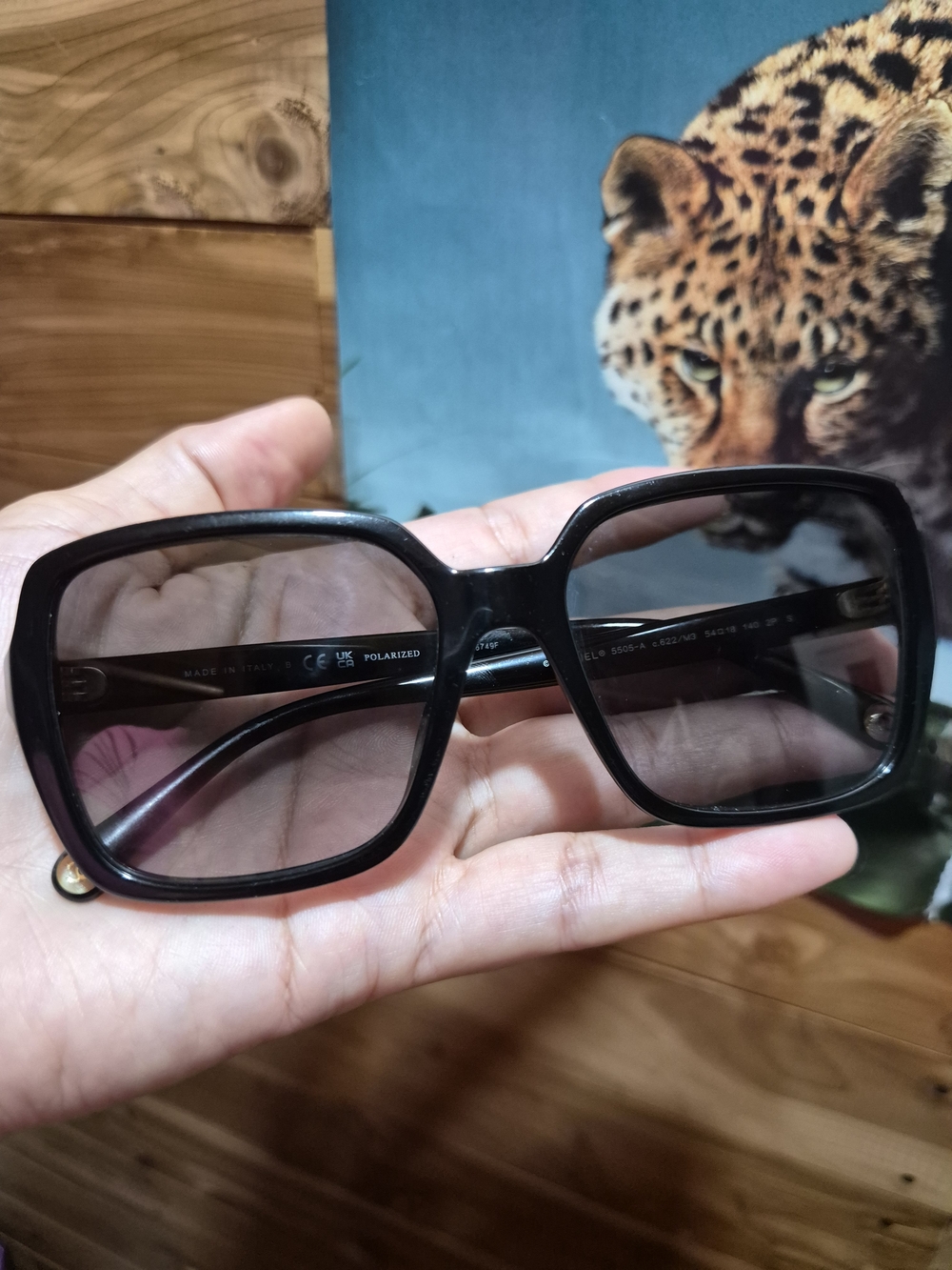 Very Rare Chanel Black Rectangular Sunglasses - Picture 3 of 7